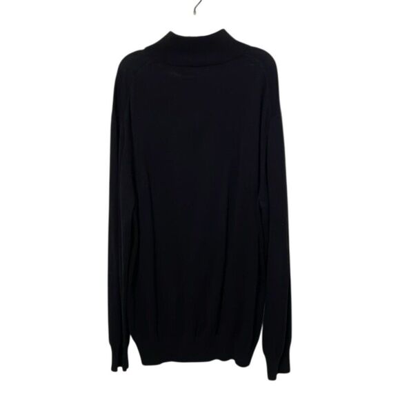 Nautica Black Cotton Knit 1/4 Zip Sweater Top Mens Size Extra Large Mock Neck - Picture 4 of 10